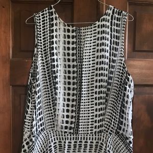 Ava And Viv Black and White Peplum Top